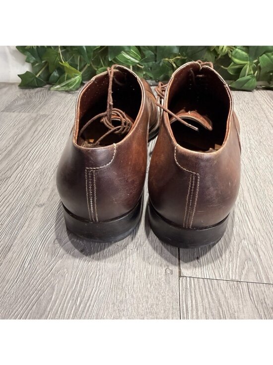 Santoni Men’s Polished Brown Leather Oxford Cap Toe Shoe Size 12 main image 9